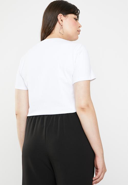 STYLE REPUBLIC PLUS - Curves ahead T-shirt - white