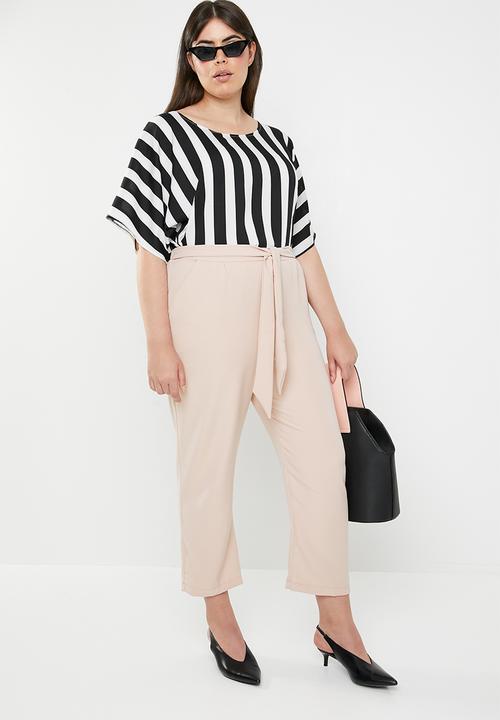 STYLE REPUBLIC PLUS - Basic boxy stripe blouse - black & white 