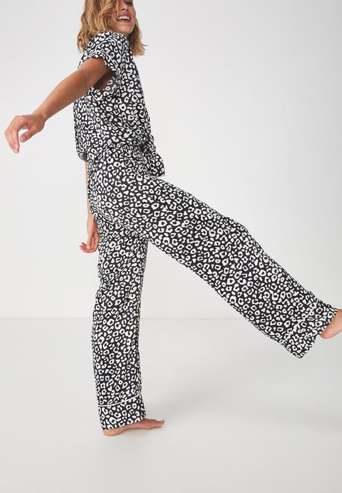 Cotton On - Satin pj pants - black & white