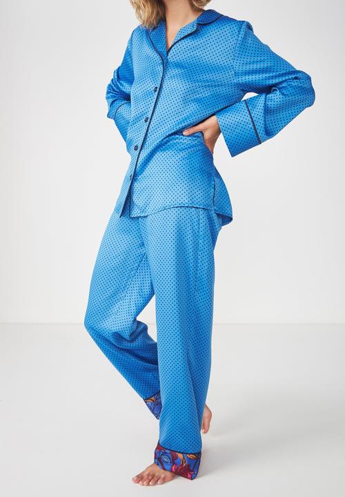 Cotton On - Satin pj pants - navy & blue