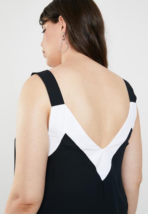 STYLE REPUBLIC PLUS - Contrast cami - black & white 