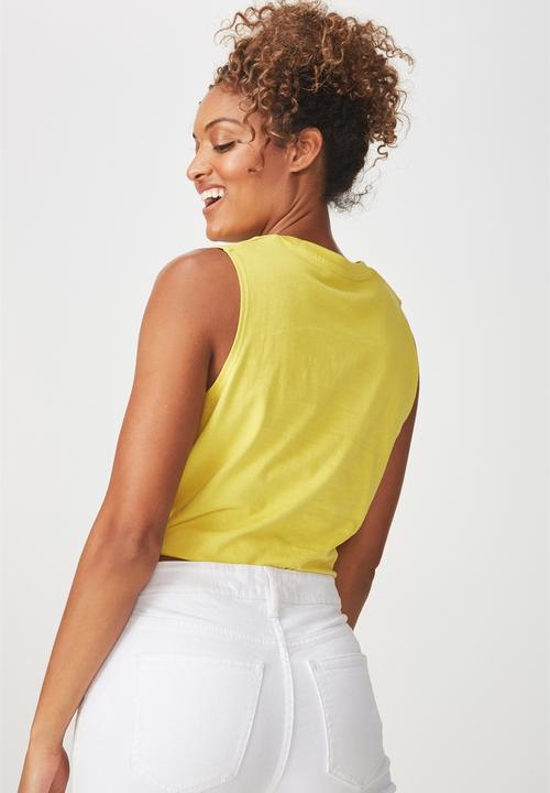 Cotton On - Tbar maeve tie front tank - yellow
