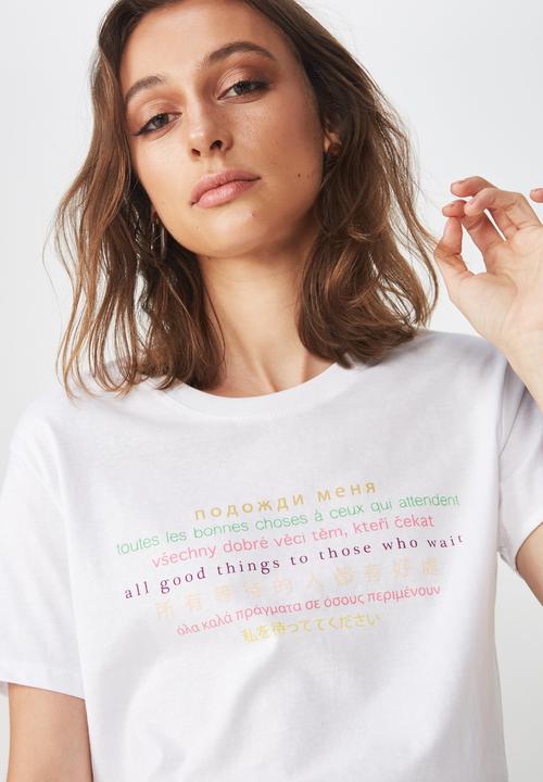 Cotton On - Tbar fox good things T-shirt - white