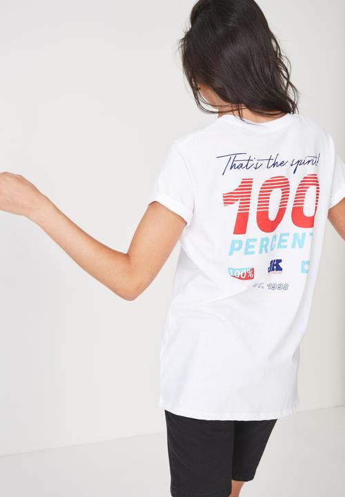 Cotton On - Tbar fox 100 percent T-shirt - white