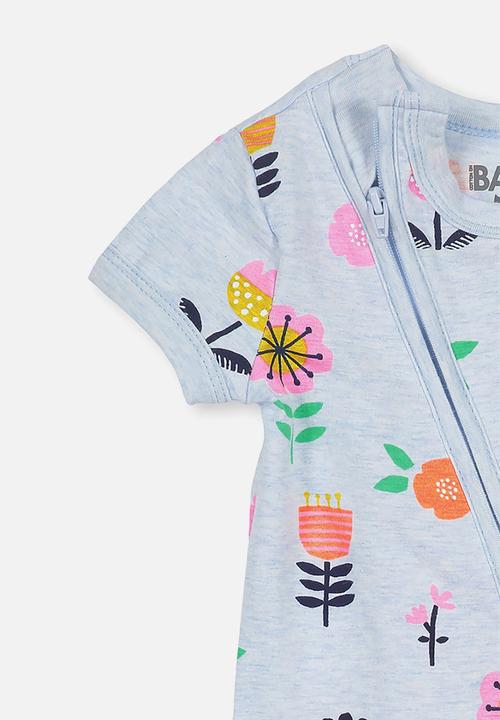 Cotton On - Mini ss zip through romper - blue