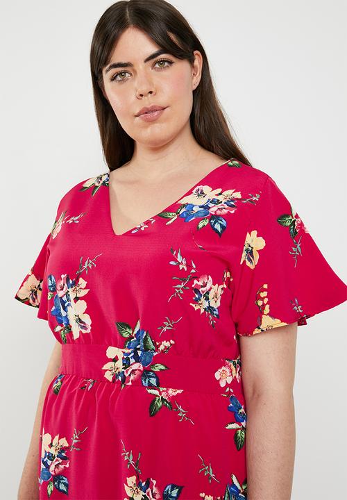 edit Plus - Back detail dress - red