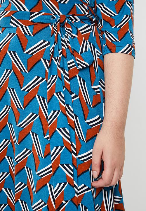 edit Plus - Mock wrap dress - multi