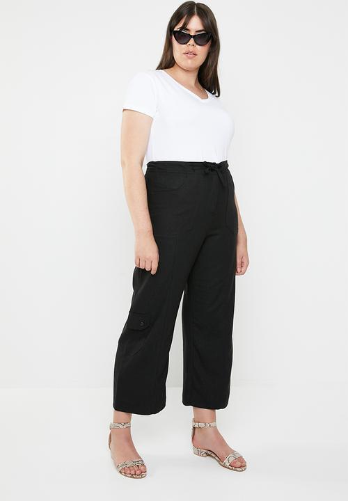 edit Plus - Linen pants - black