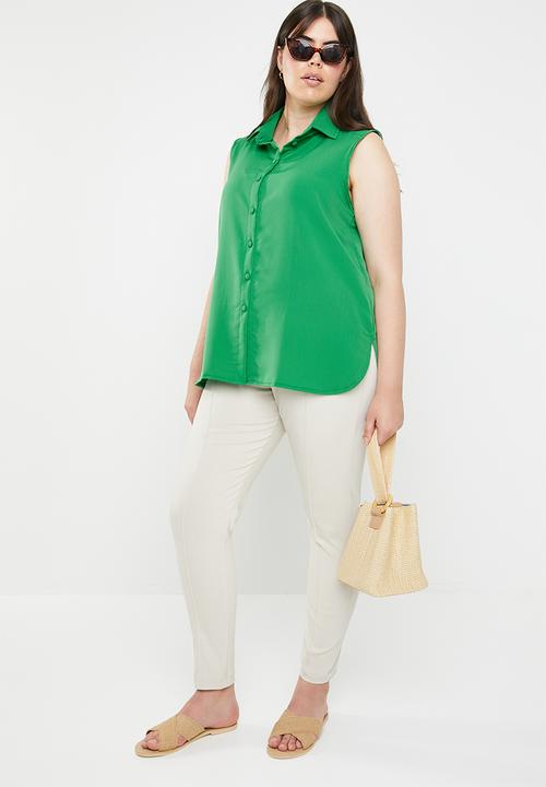 edit Plus - Front button shirt - green