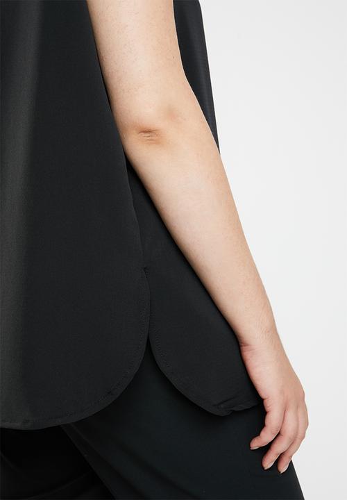 edit Plus - Front button shirt - black