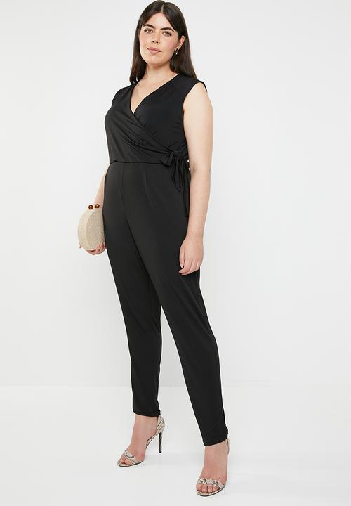 edit Plus - Self-tie jumpsuit - black
