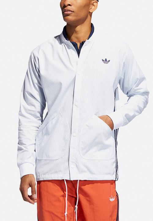 adidas Originals - Seersucker coach jacket - grey