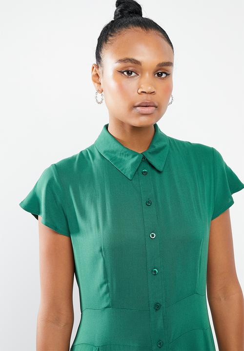 STYLE REPUBLIC - Maxi shirt dress - dark green