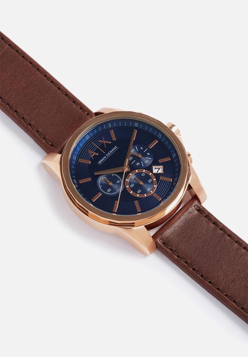 Armani Exchange - Outerbanks - blue with brown leather strap