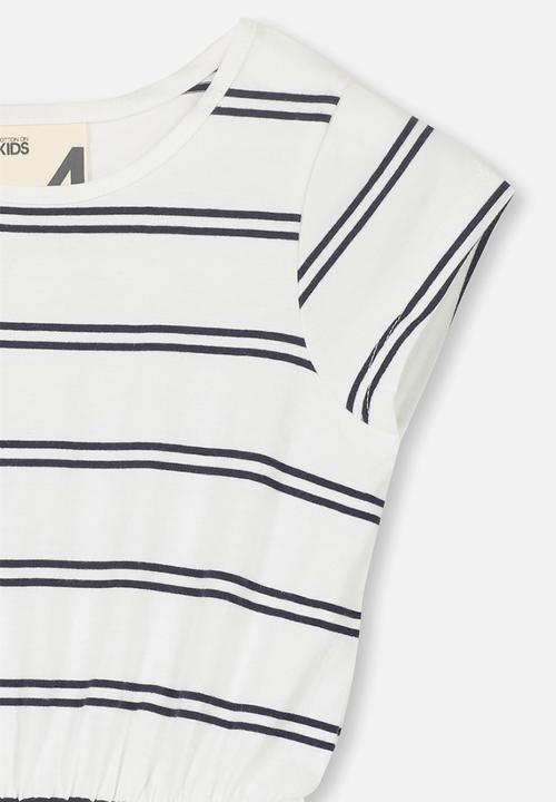 Cotton On - Joey short sleeve dress - white & black 