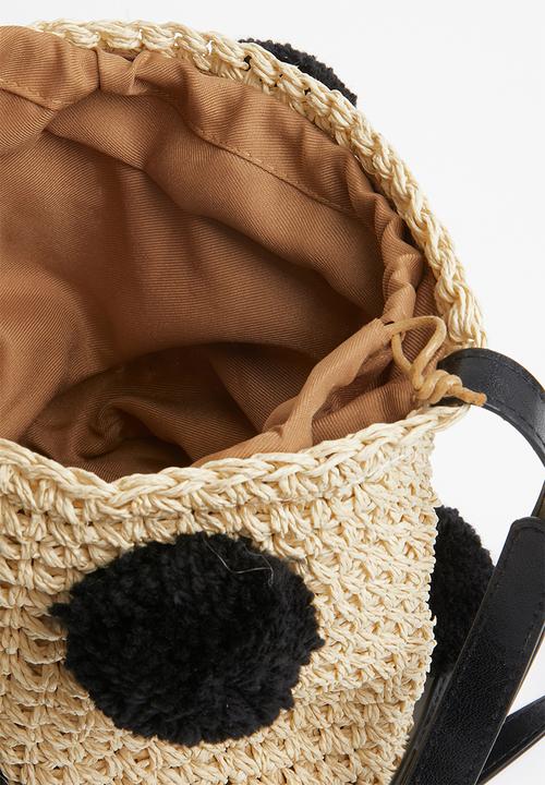 Superbalist - Gia staw bag with pom pom - neutral