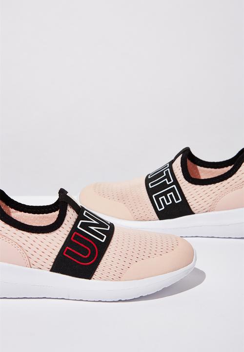 Cotton On - Evolve mesh elastic slip on - pink & black 