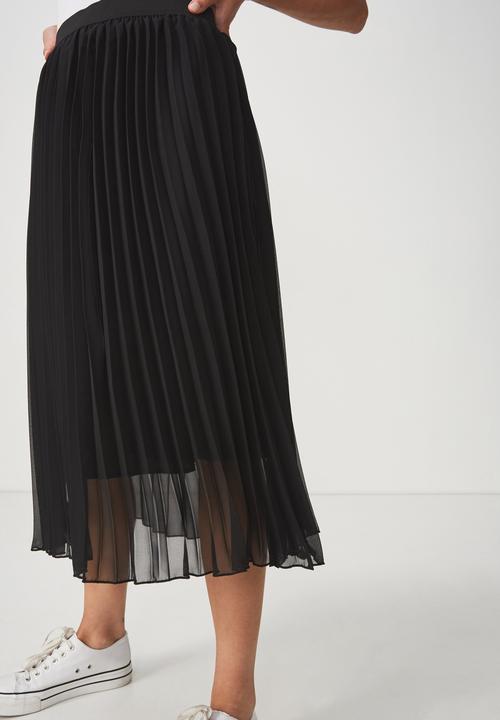 Cotton On - Woven Daria pleated skirt - black