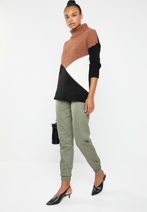 Superbalist - Colour block knit - rust black & cream