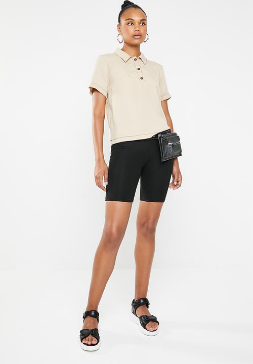 Superbalist - Woven polo tee - neutral