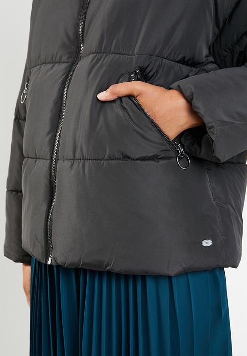 ONLY - Aya short quilted hood jacket - black