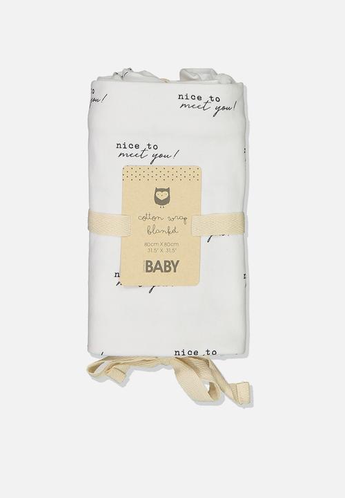 Cotton On - Newborn wrap blanket - white