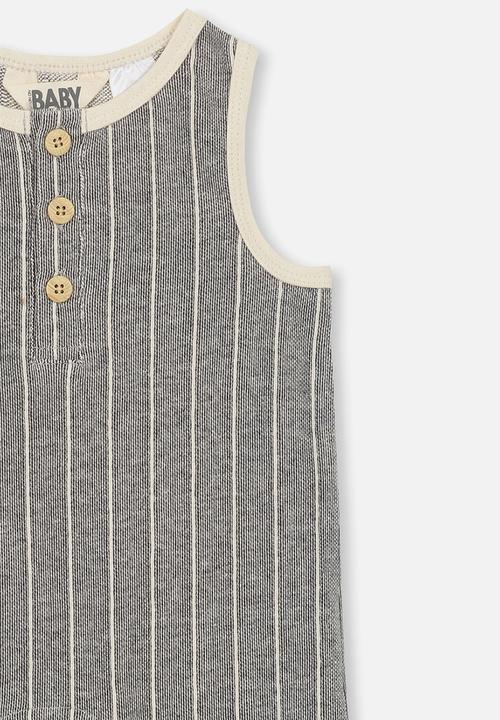 Cotton On - Matthew short leg jumpsuit - charcoal & beige