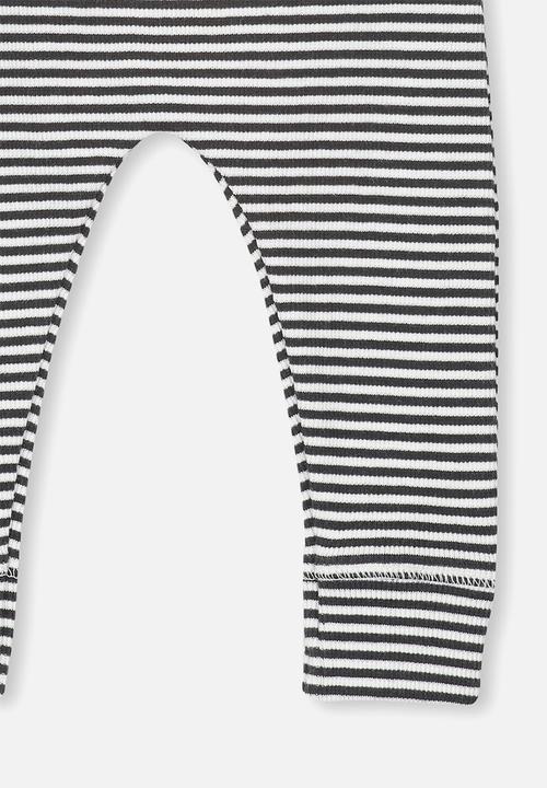 Cotton On - Mini rib legging - black & white 