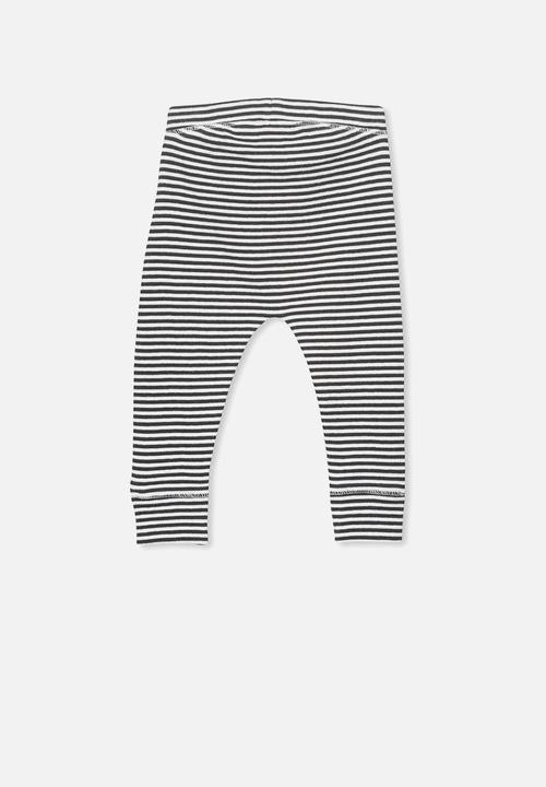 Cotton On - Mini rib legging - black & white 