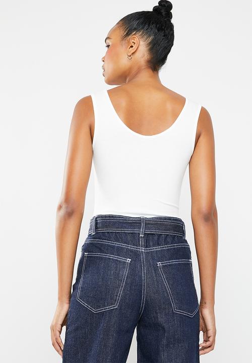 Superbalist - 2 Pack scoop neck bodysuit - grey & white 