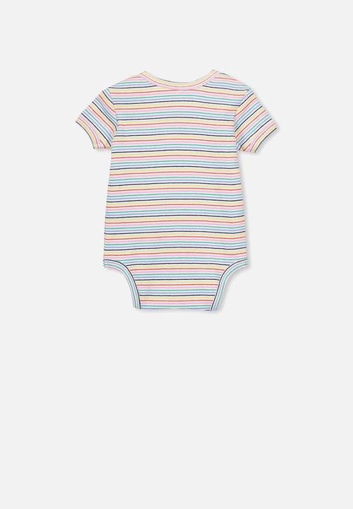 Cotton On - Mini short sleeve lettuce edge bubby-suit - multi 