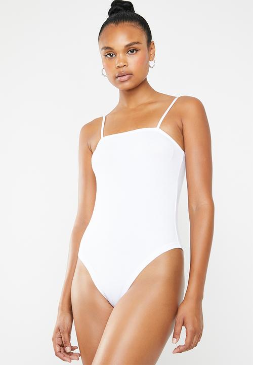Superbalist - 2 Pack square neck cami bodysuit - white and black