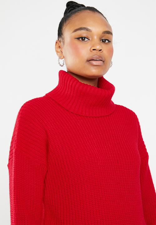 Superbalist - Chunky roll neck - red