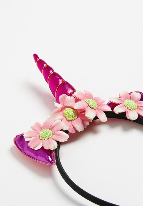 Pop Candy - Unicorn headband with flower detail - pink