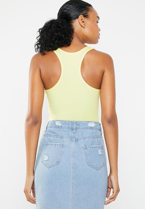 GUESS - Retro logo tank top - yellow