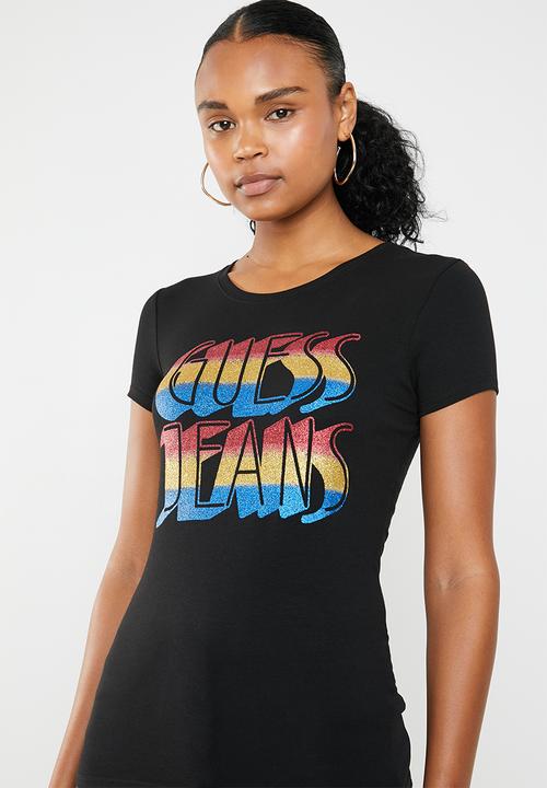 GUESS - Retro glitter R3 tee - black