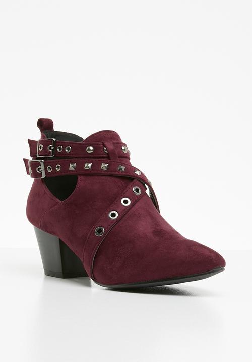 STYLE REPUBLIC - Studded bootie - burgundy