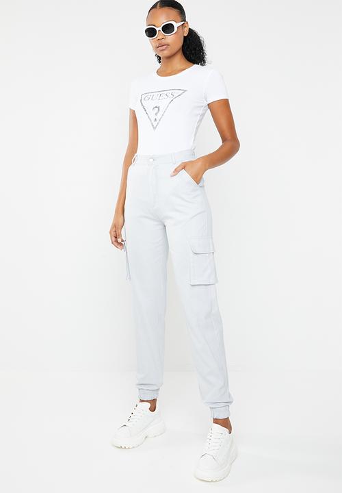 GUESS - Tropical triangle tee - white