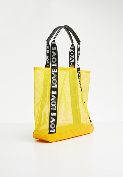 Superbalist - Zoey mesh shopper - yellow & black