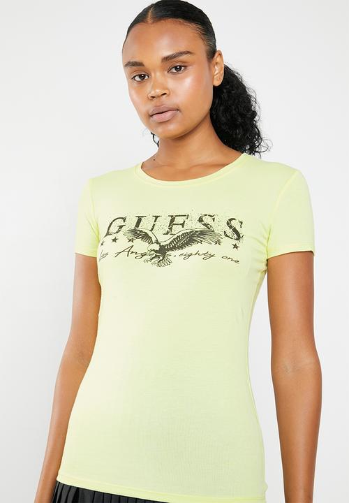 GUESS - Short sleeve eagle tee - yellow