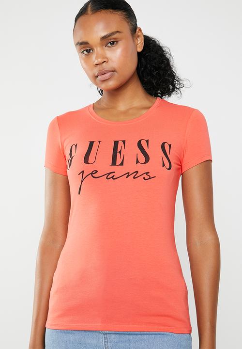 GUESS - Short sleeve classics tee - coral