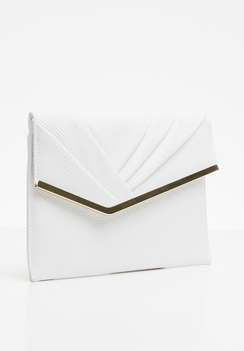 New Look - Meredith rouched flat clutch - white 