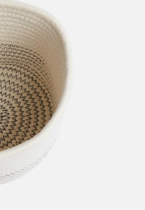 Sixth Floor - Cotton rope storage basket set of 2 - white