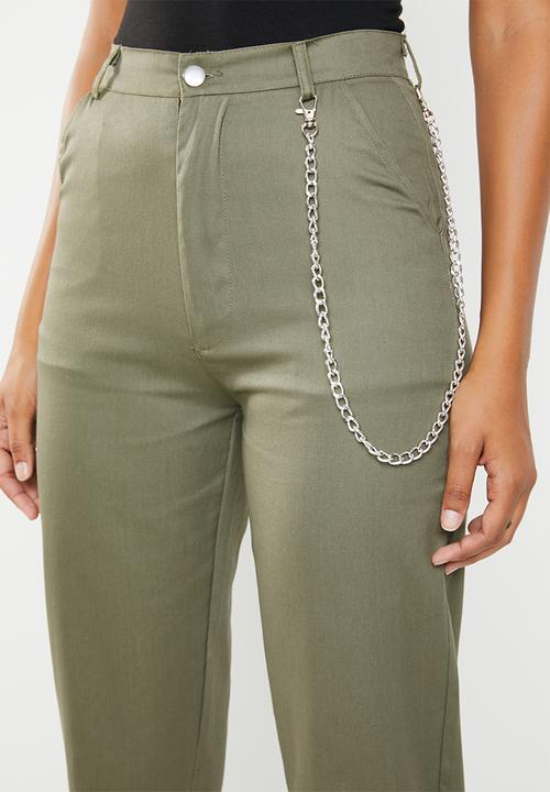 Missguided - Chain cargo trouser - khaki green