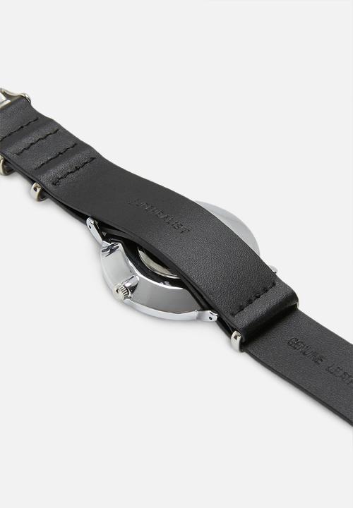 Superbalist - Charlie leather watch - black