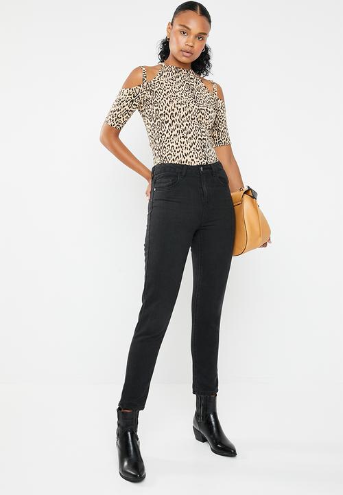 GUESS - Leopard pandie top - cream & brown