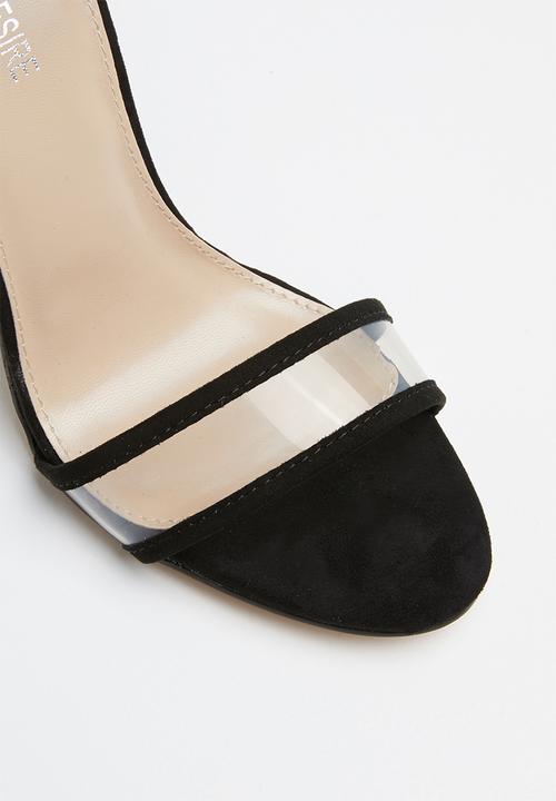 Public Desire - Brink perspex straps block heel - black