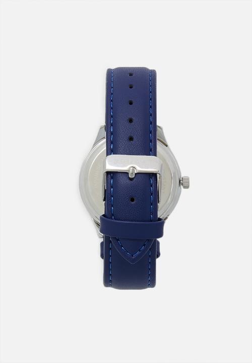 Superbalist - Trace leather strap - blue & silver
