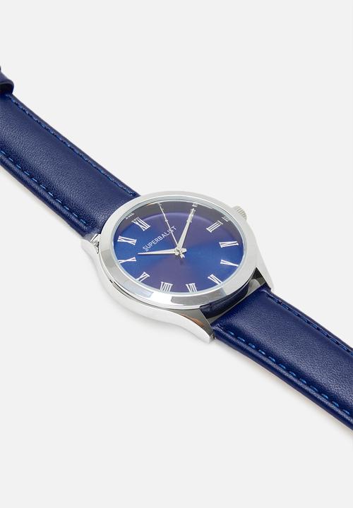 Superbalist - Trace leather strap - blue & silver