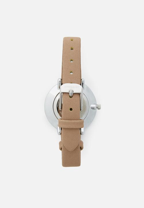 Superbalist - Karen leather watch - beige/pink/silver
